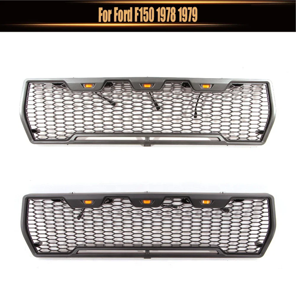 

For Ford F150 1978 1979 Off-road Car Racing Grills Pickup Auto Parts Front Bumepr Hood Honeycomb Mesh Grill Grille Raptor Style
