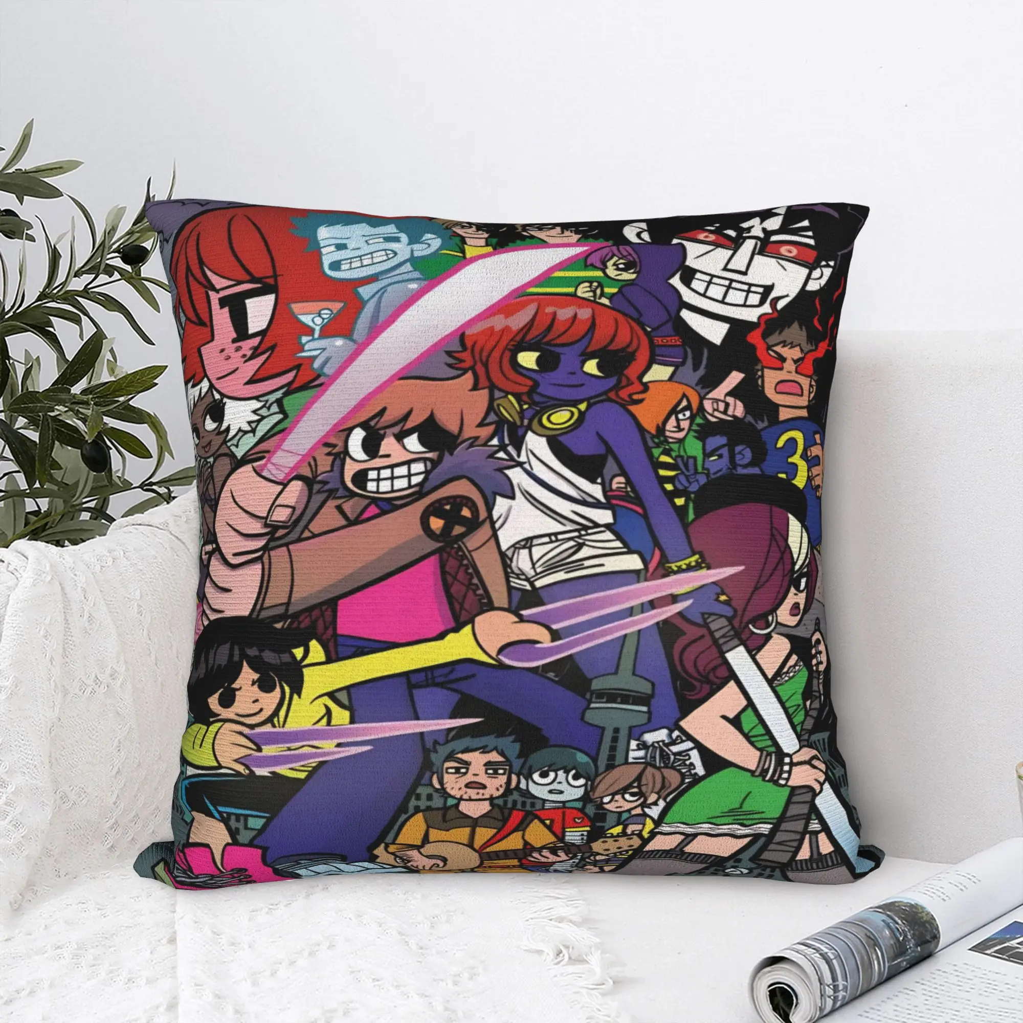 Scott Pilgrim vs. the World Pillowcases Stuff Printed Cushion Cover  Throw Pillow Cover Seater Decorations