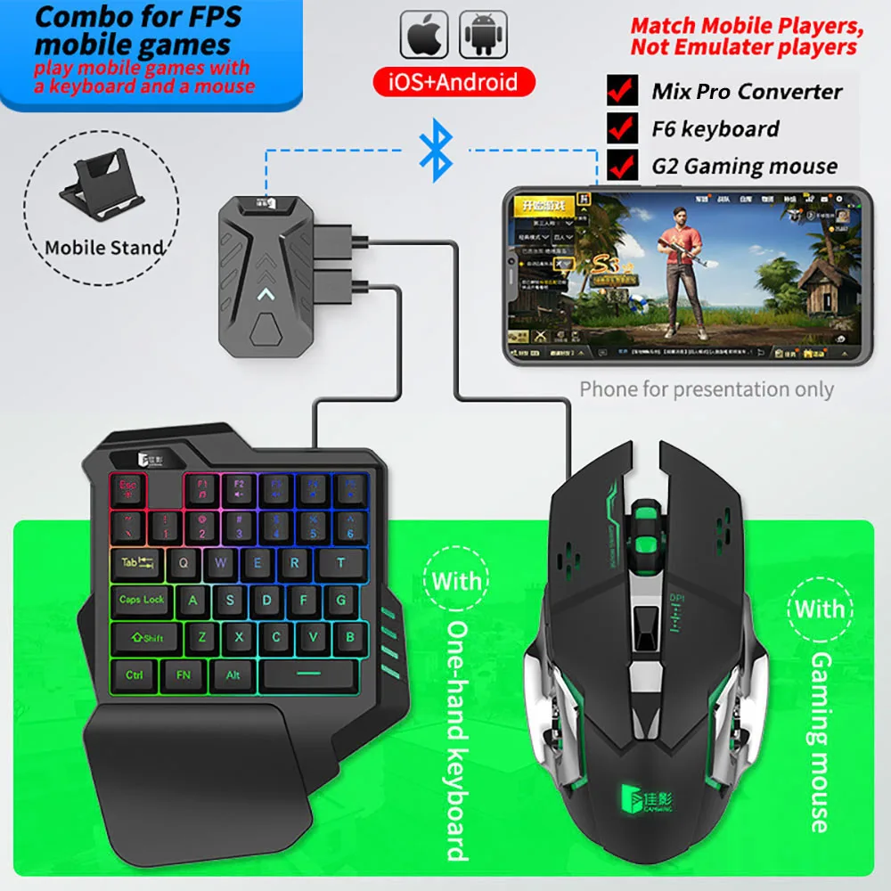 mistura por lite pubg gaming keyboard mouse combo teclado movel e conversor de mouse controlador de jogo movel para android ios ipad 01