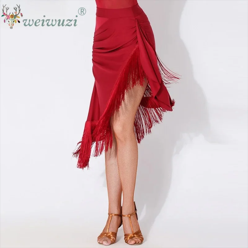 Damen Lateinamerikanisches Tanzkleid mit Fransen, Fransenrock für Erwachsene, Weibliches Tanzwettbewerbs-Bühnenkostüm, Kurze Röcke