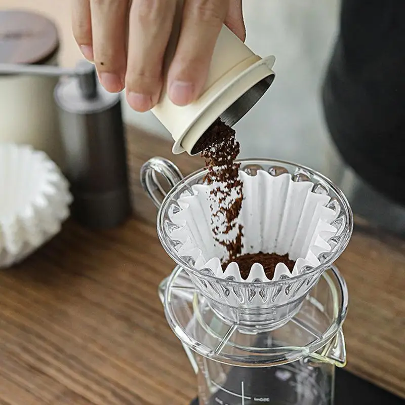 Coffee Filter Paper 50pcs High Efficiency Coffee Filter Single Serving Paper White Filter Paper Cake Cups for Coffee Machine