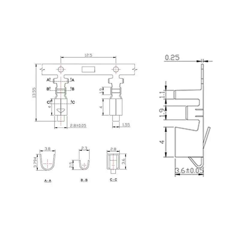 50 Stück VH3.96 Kunststoffgehäuse Steckeranschluss 3,96 mm Rastermaß 2P 3 4 5 6 7 8 9 10 Steckverbinder – Detail 2