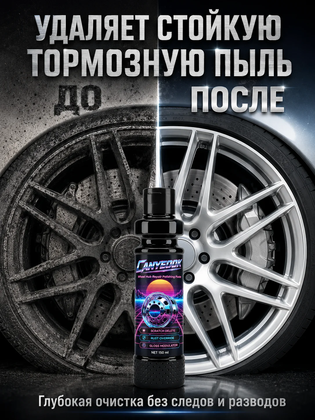 Auto-Felgen-Kratzer-Entferner Polierpaste 150ml, Stellt den Glanz der Alufelgen Wieder Her, Anti-Oxidations- und Rostschutz
