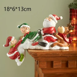 Boże narodzenie Ornament z żywicy śliczne pomocnik Santa figurki Craft 2022 Xmas nowości świąteczne dekoracje do domu 2023 noworoczny prezent