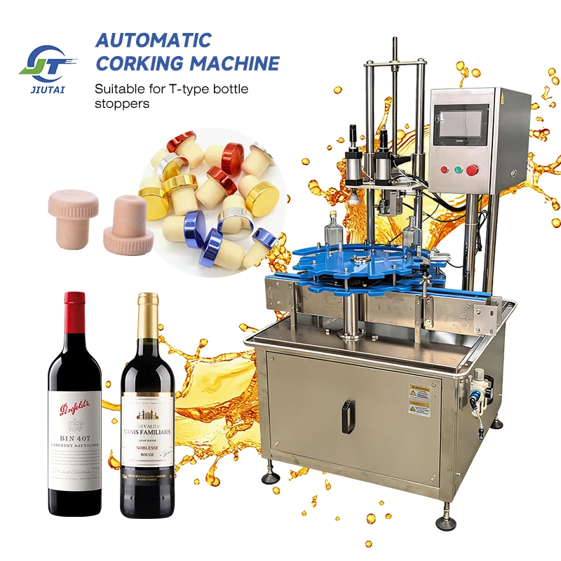 Automatic  Corking Stopper Gin Wine Whisky Liquor Bottle Plug Cork Capping Pressing Automatic T-Cork Push Capper T Shape