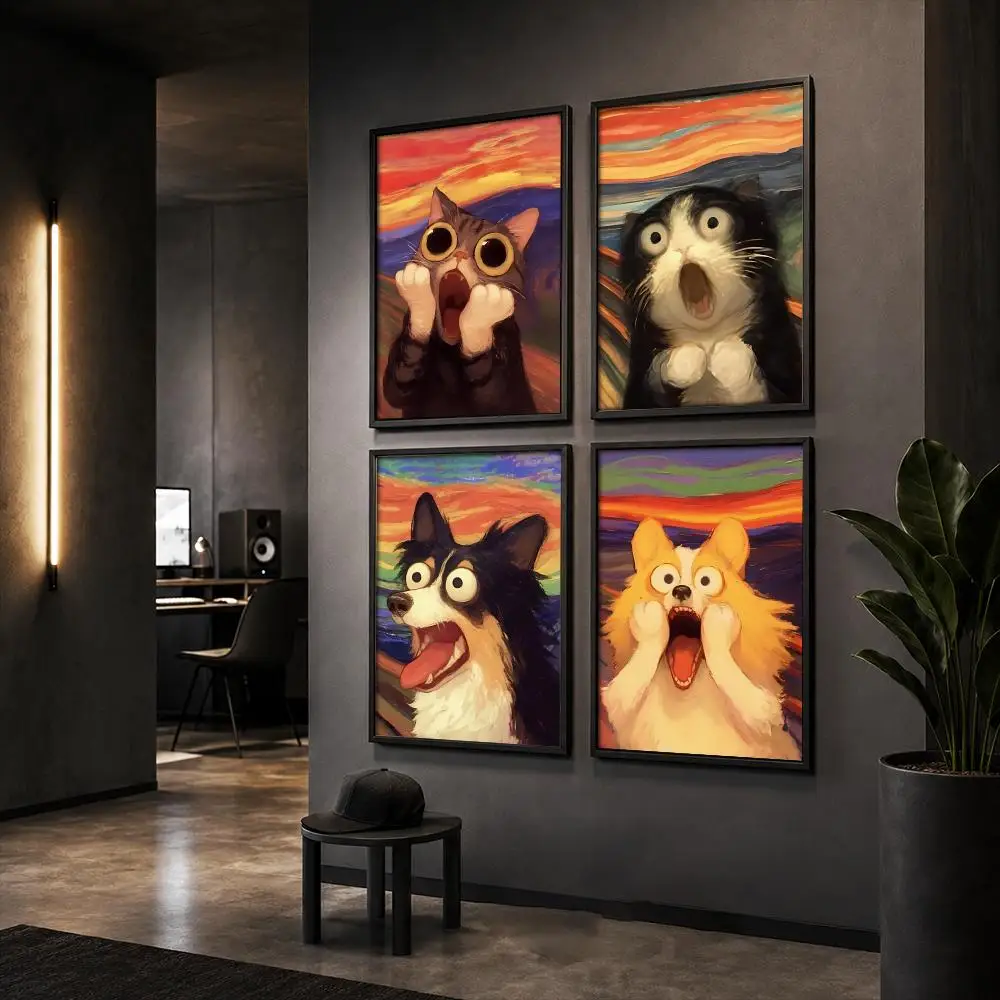 Shout Art Funny Animals Poster HD Wall Art Wall Stickers Home Living Room Bedroom Bar Office Decor Prints