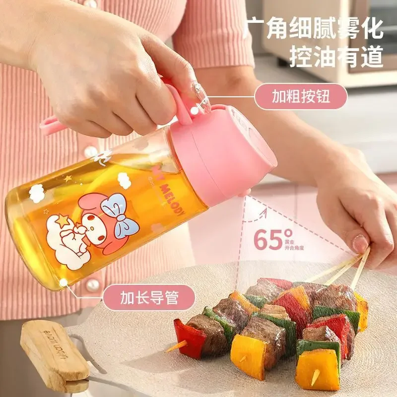 Hello Kitty My melody Cinnamoroll spray-and-pour dual-purpose anti-leakage glass kitchen soy sauce and vinegar seasoning bottle