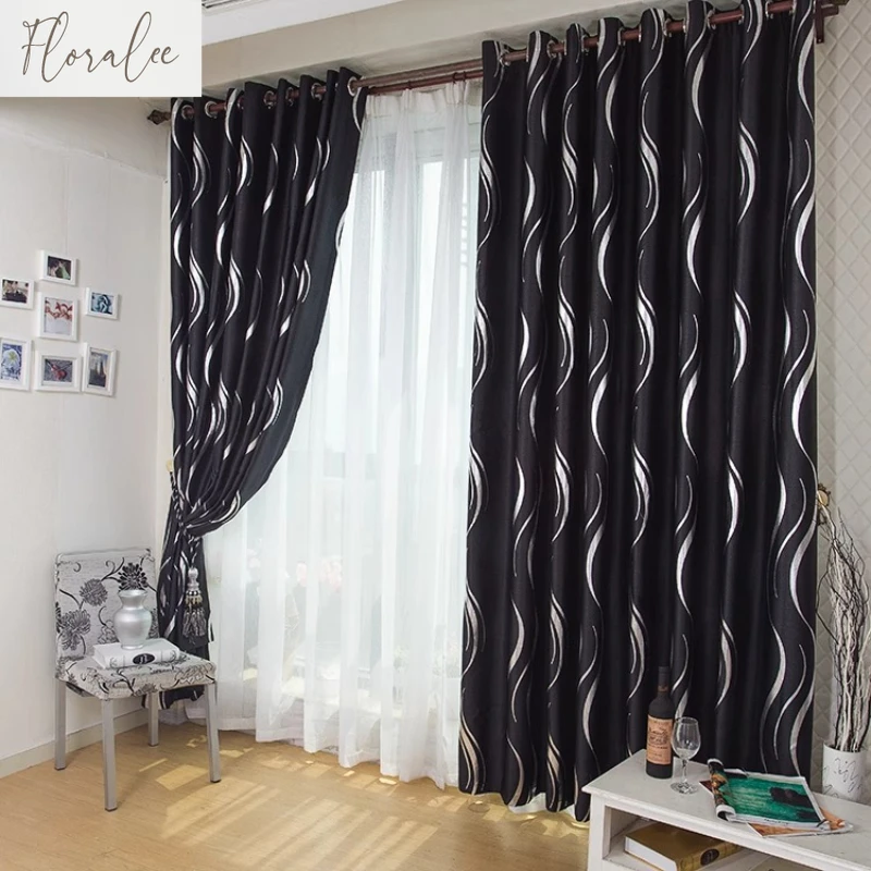 

High-end Water Corrugated Velvet Silver-silver Curtains for Living Room Bedroom Children's Room Blackout and Insulated Curtains