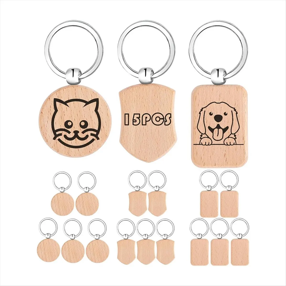 【~ New A25M】Laser Engraving Material Blank Wood These Wood Blanks Have Multitude of Uses, Serving As Keychains, Luggage Tags