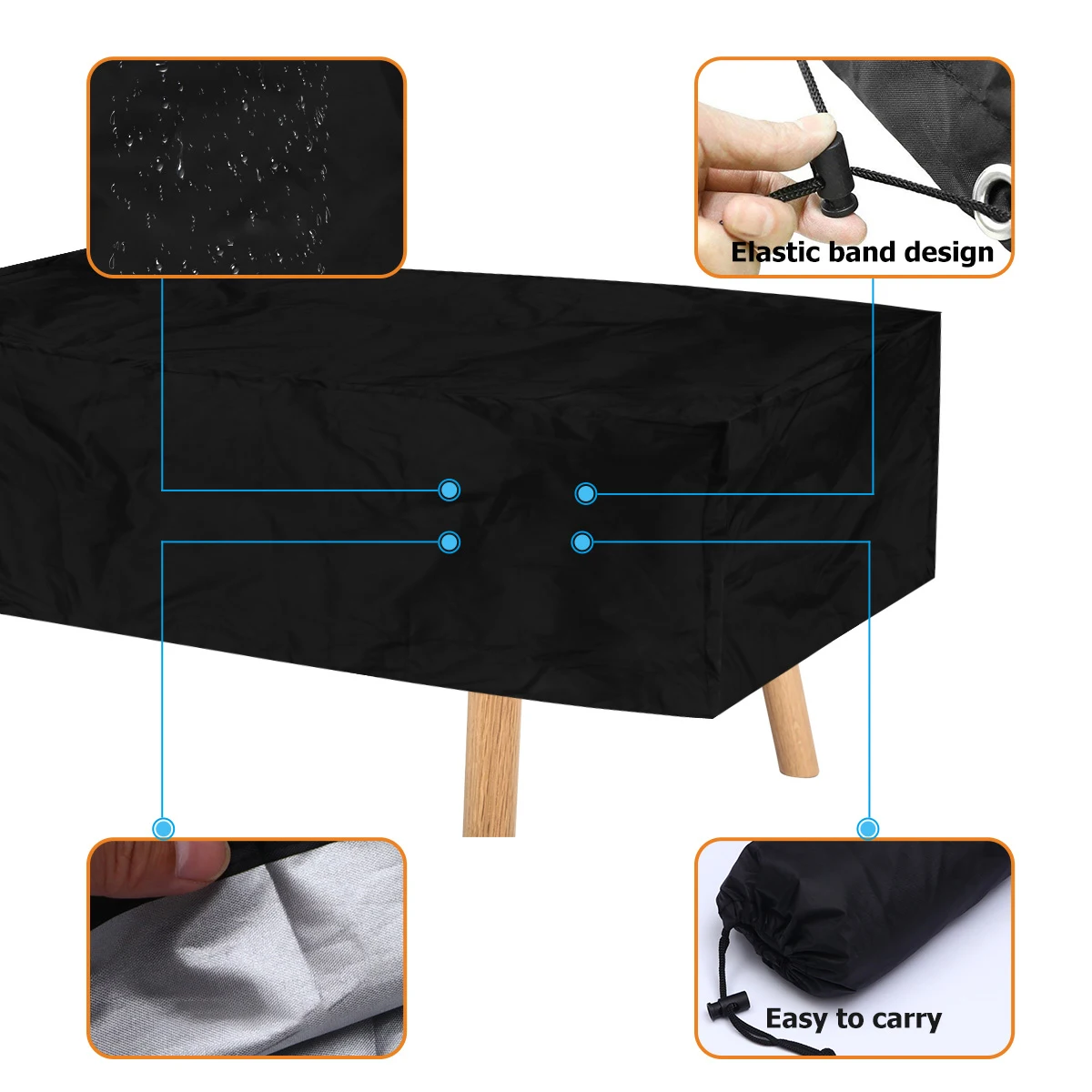 

Outdoor Cover Waterproof Rainproof Storage Protector for 210D Oxford Cloth Lightweight Durable AntiUV Home Daily Use
