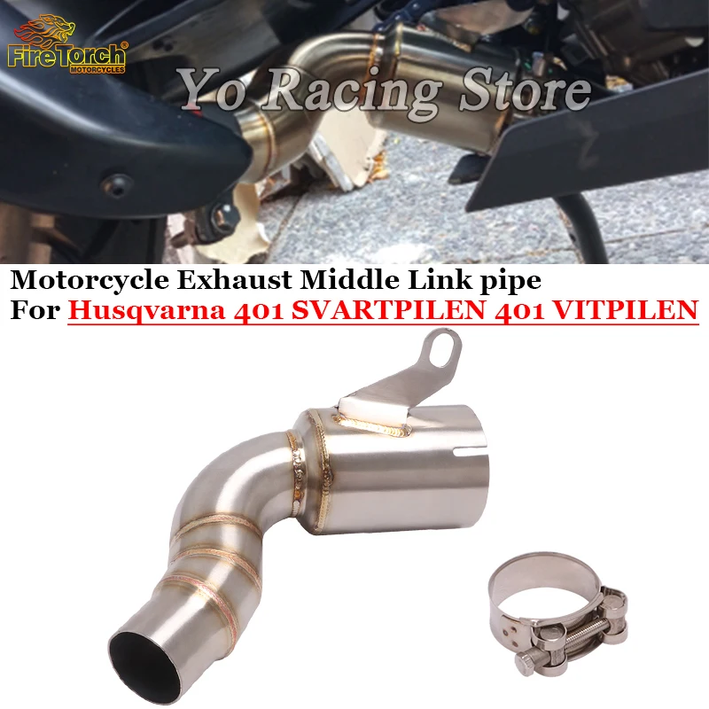 

Slip On For 401 SVARTPILEN VITPILEN 125 250 2020 2021 2022 Motorcycle Exhaust Escape Middle Link Pipe Connect Original Muffler