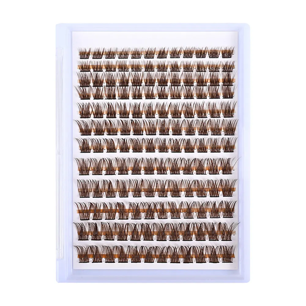 Cílios segmentados de cluster único, aparência natural, reutilizáveis, individuais, marrom, macio, fofo, faça você mesmo, enxertia