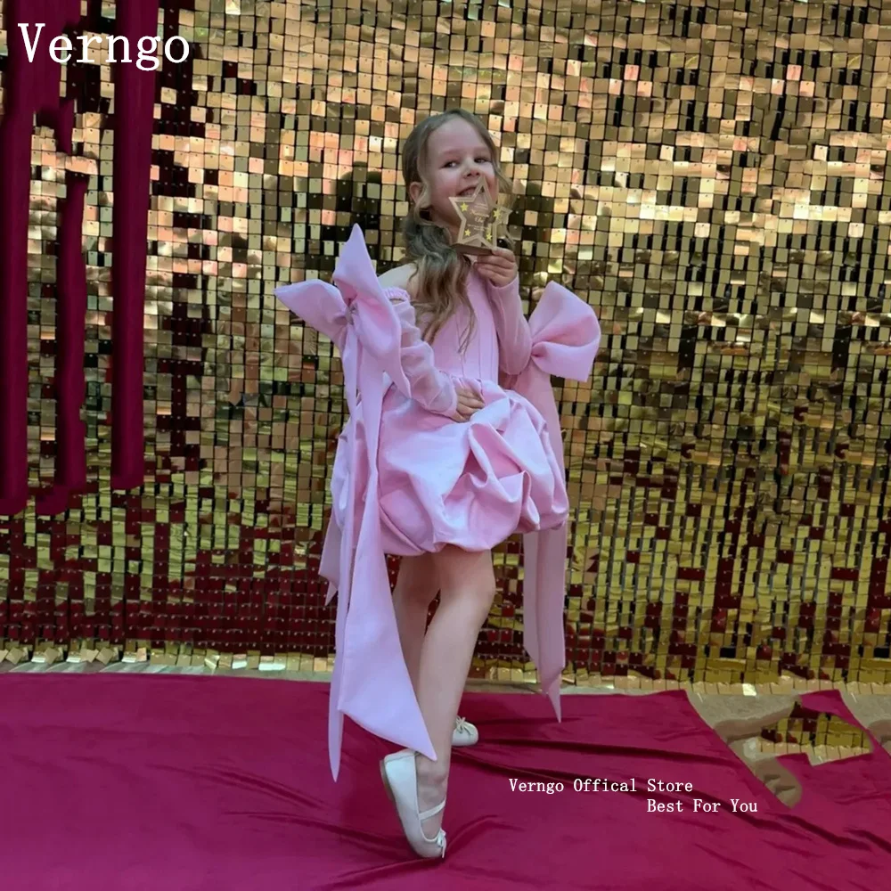 verngo-cute-pink-satin-girl-birthday-party-dress-bow-celebrity-ball-gown-princess-princess-kid-gowns-платье-летнее-customized