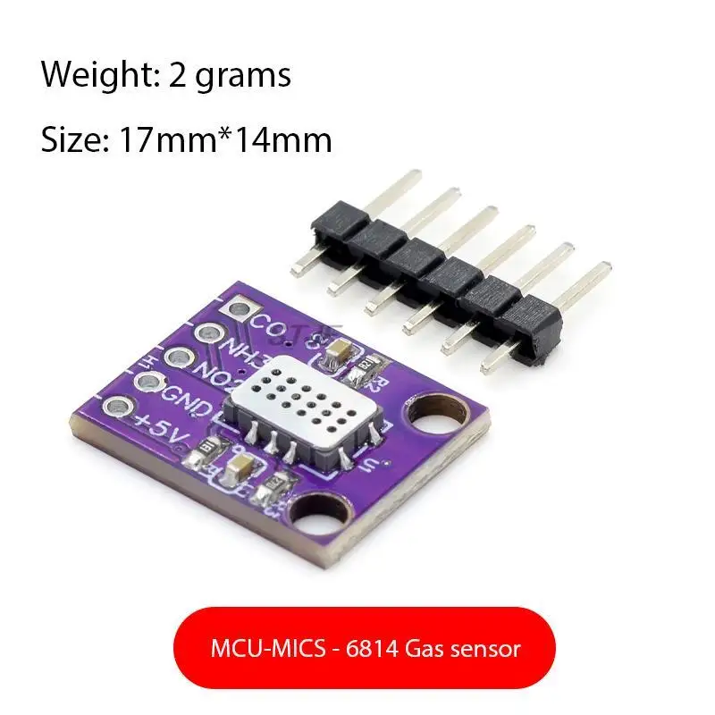 MICS-6814 Gas Sensor Carbon Monoxide CO VOC NO2 NH3 Nitrogen Oxygen Air Quality Detection Numerical Sensor Module for Arduino