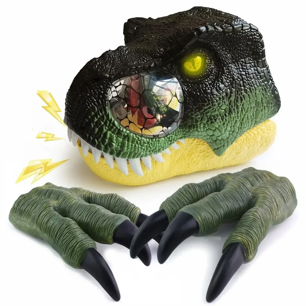 

Funny Dinosaur Mask Dino Mask Moving Jaw Halloween Dinosaur Head Face Mask Movable Mouth Party Cosplay Props
