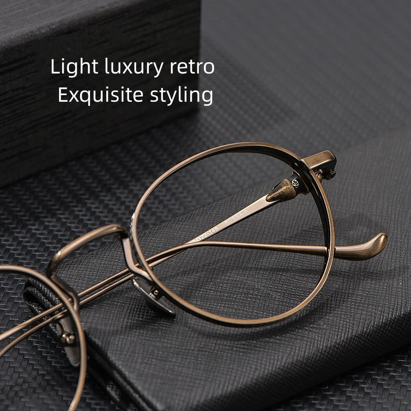 FIRADA Fashion Luxury Glasses New Vintage Round Pure Titanium Eyewear Comfortable Prescription Eyeglasses Frame For Men 315BUBBA