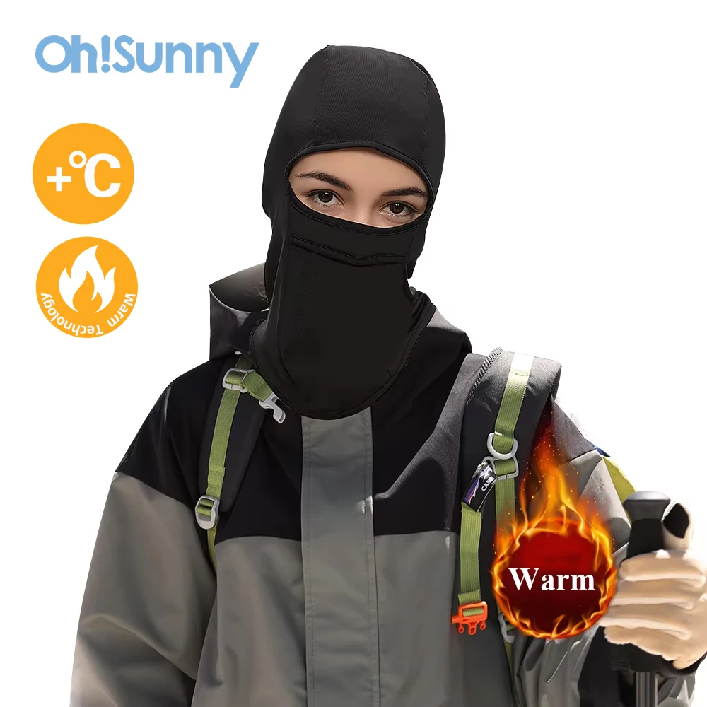 OhSunny Winter Balaclava Full Face Cover Warm Windproof Neck Protect Headgear  Outdoor Warmer Plush Skiing Hat for Men Woman