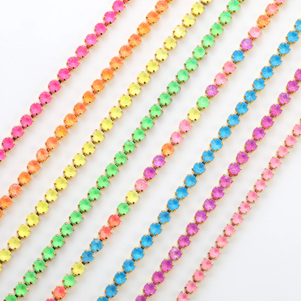 SS12 1 Yard Glitter Mocha Cup Chains Glitter Rhinestone Trims For Necklace DIY Art Crafts Parts Wedding Dress Decoration