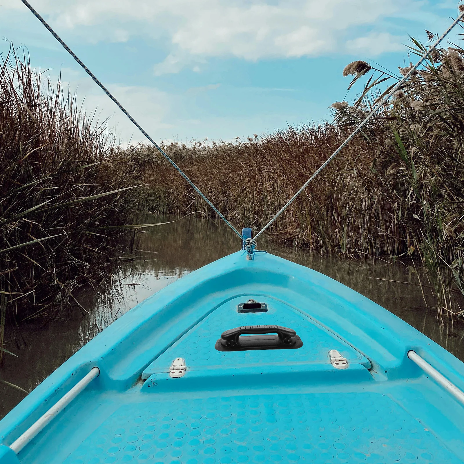 Alça de segurança perfurada inflável para barco, design ergonômico para caiaque, canoa, bote, barco inflável, canoa, alças de segurança
