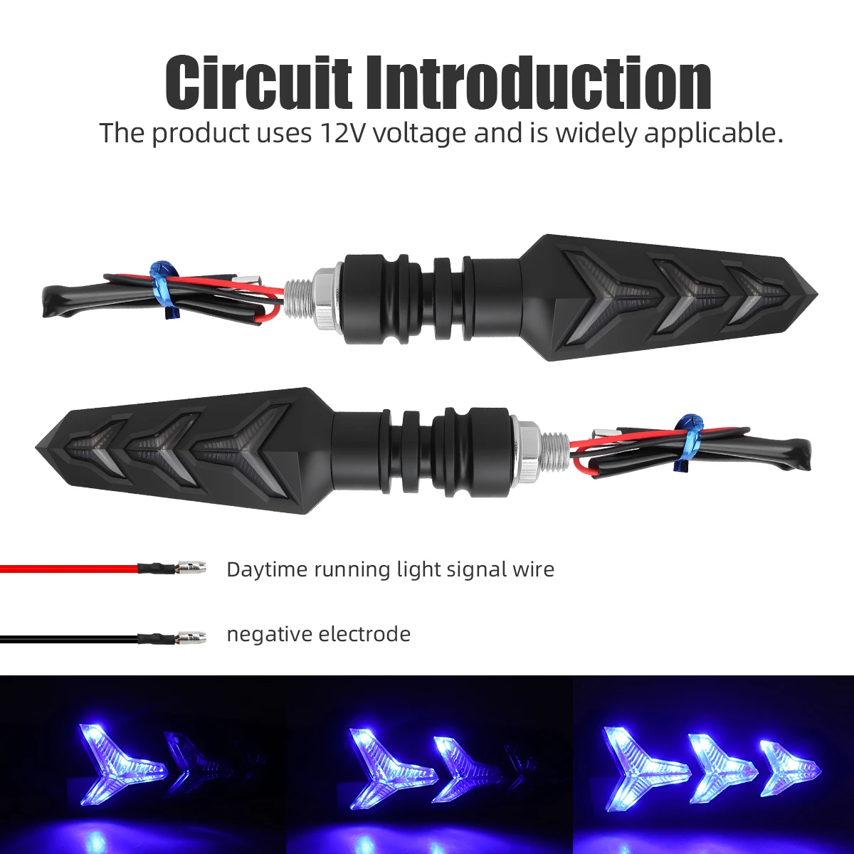 2pcs Motorcycle Turn Signal Light Flashing Motorbike LED Bendable Flowing Fishbone Indicator Lights Daytime Running Lights 12v