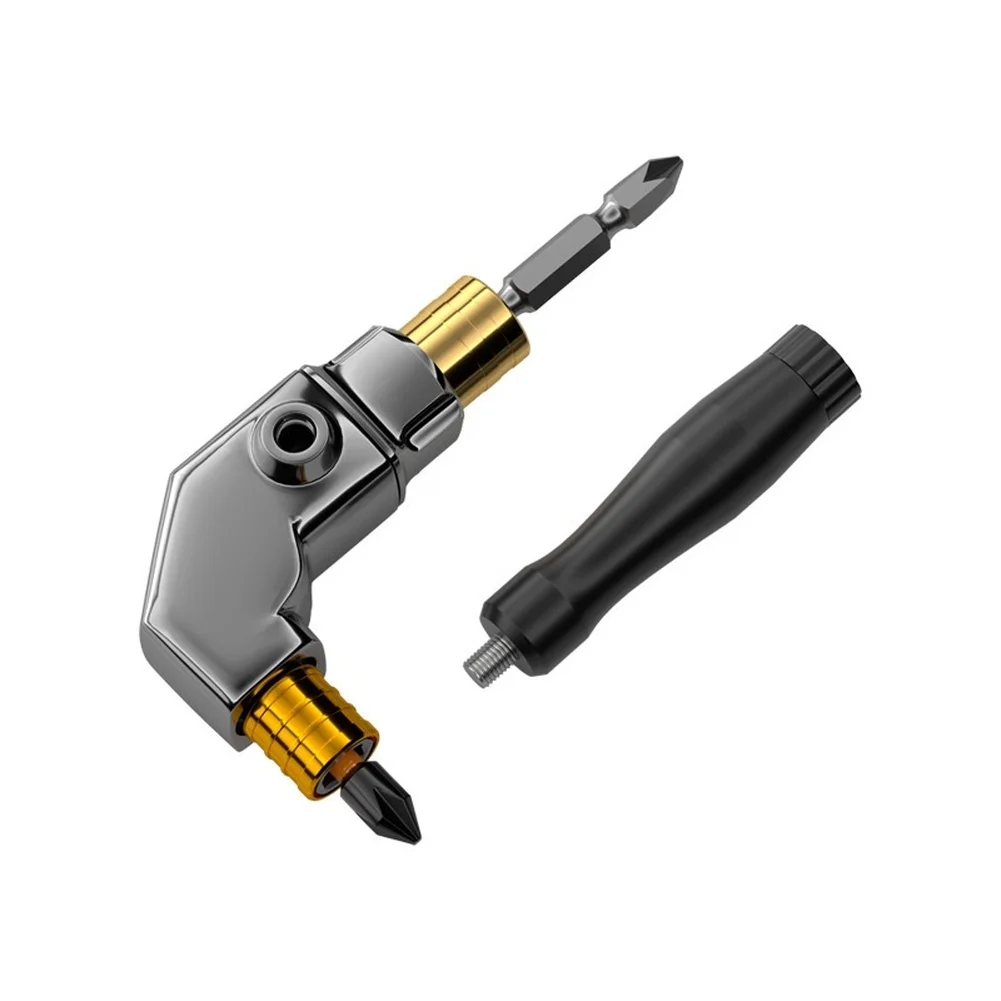 Right Angle Screwdriver Bit Adapter Dual Ended for Manual and Power For Drilling Applications 6.35mm Hex Shank