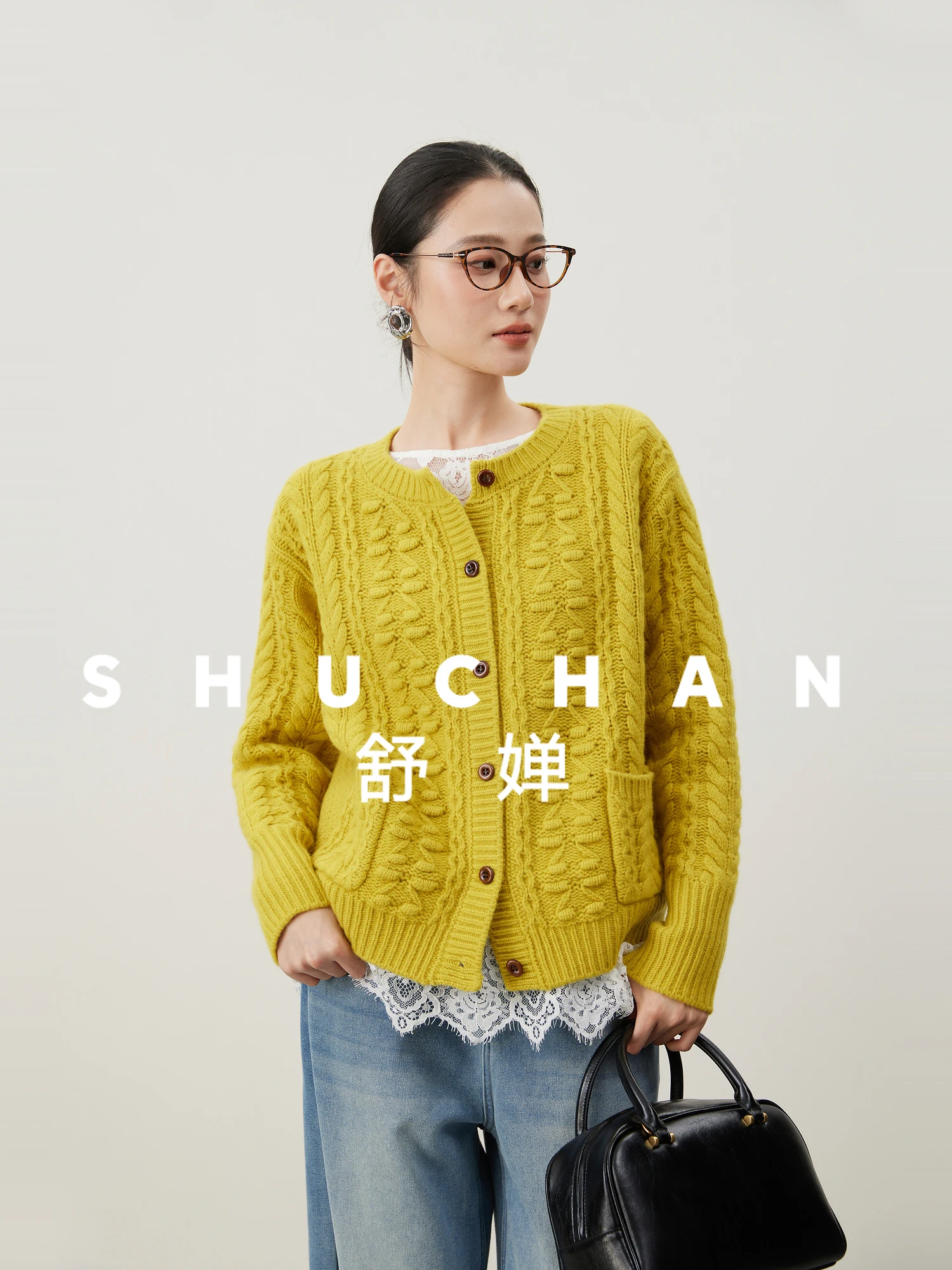 

[Warm Memory] Retro Handmade 100% Wool Three-dimensional Twisted Texture Literary Knitted Cardigan Sweater