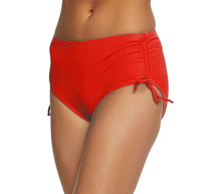 Customized S-2XL 7 Colors Adjustable Drawstring Ruched Elastic Beach Shorts Quickly Dry Women Summer Bikini Swimming Trunks Bath