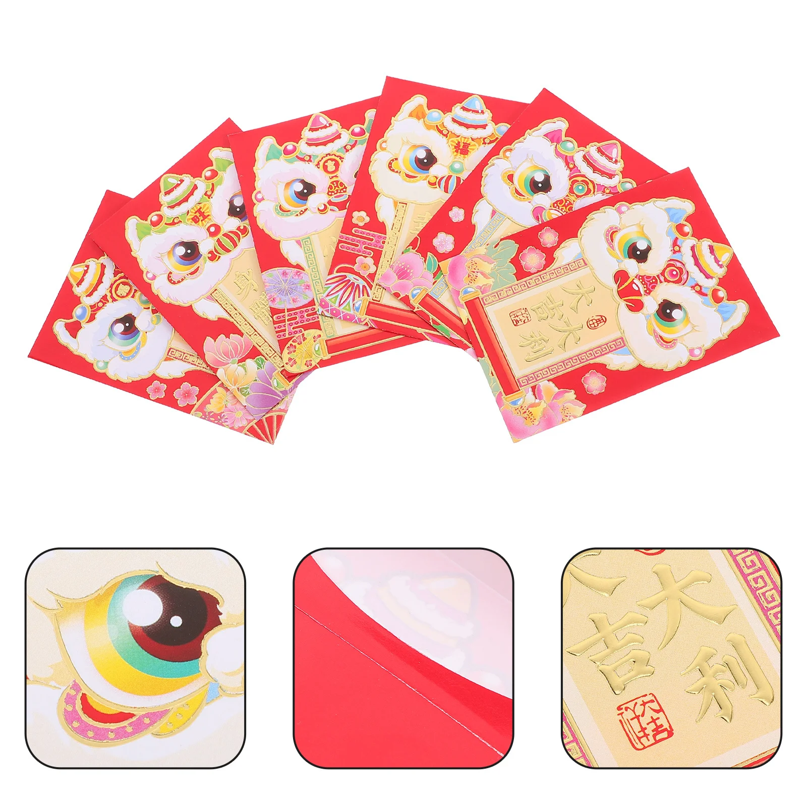 

36 Pcs Snake Year Red Bag Chinese Zodiac New Money Pocket Style Envelopes Packets