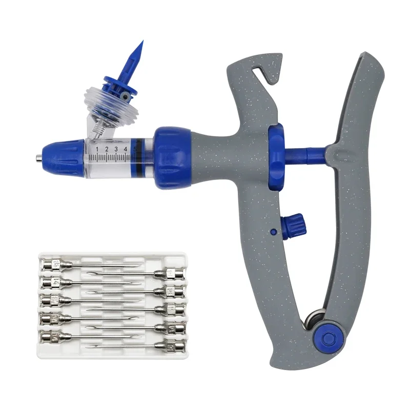 

1Ml/2Ml /5Ml Continuous Vaccine Injection with 10 Needles Automatic Veterinary Syringe for Livestock Pig Cattle Sheep Chicken