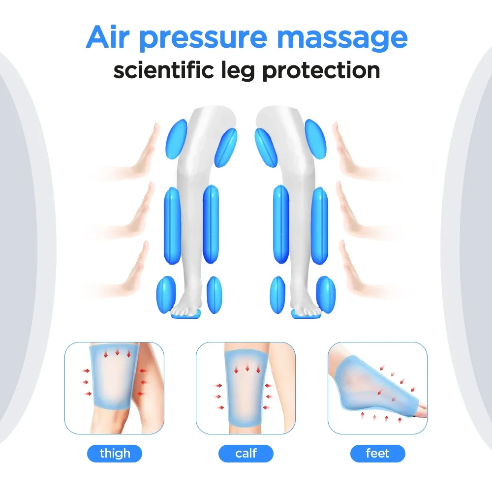 電気空気波レッグマッサージャー,調整可能なフットマッサージャー,コントローラー付き家庭用マッサージ機器,ふくらはぎの太もも,筋肉のリラックス