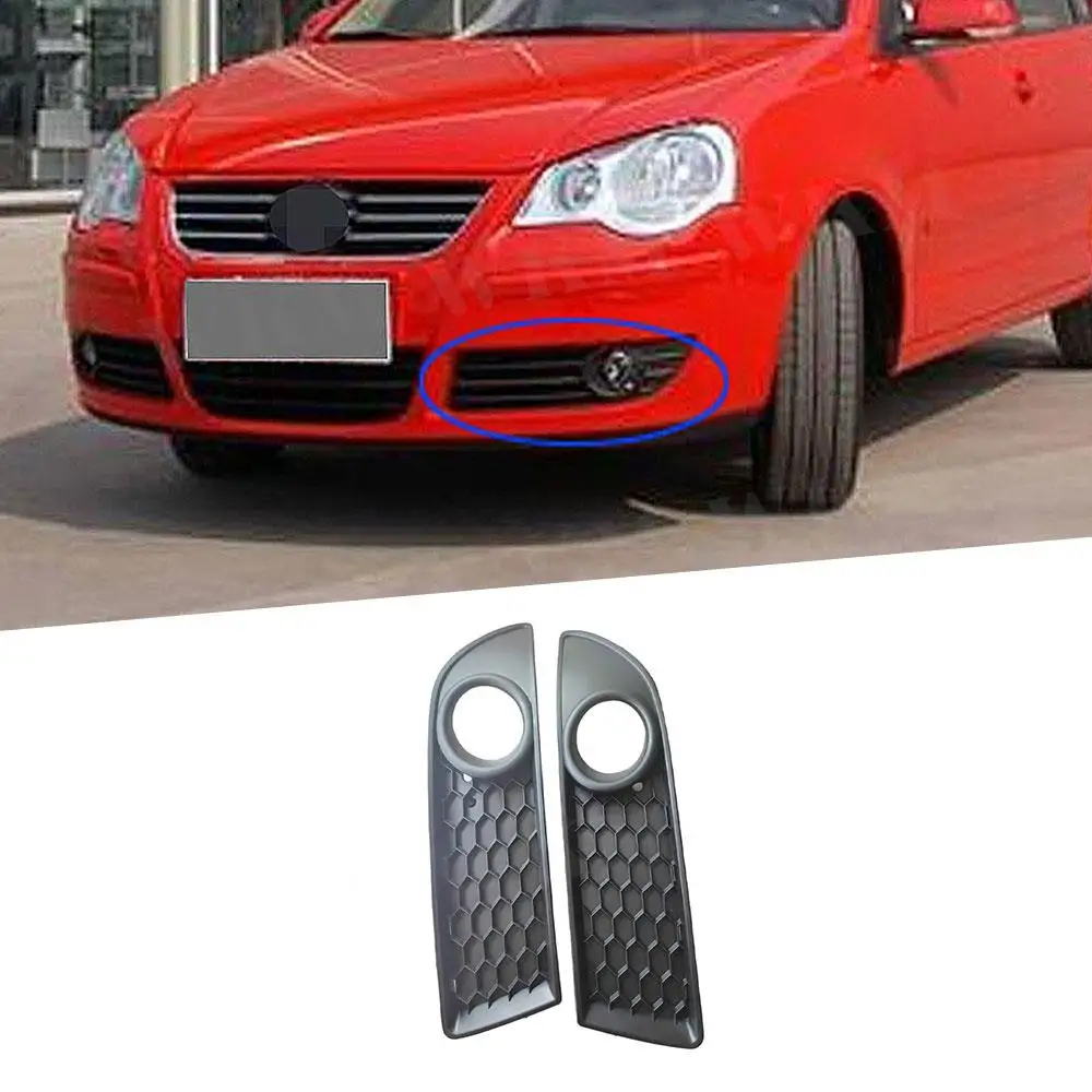 

2Pcs/Set ABS Front Fog light Hood Foglamp Honeycomb Grill Trim Frame Cover for VW Polo MK4 9N3 2005 - 2009 Facelift