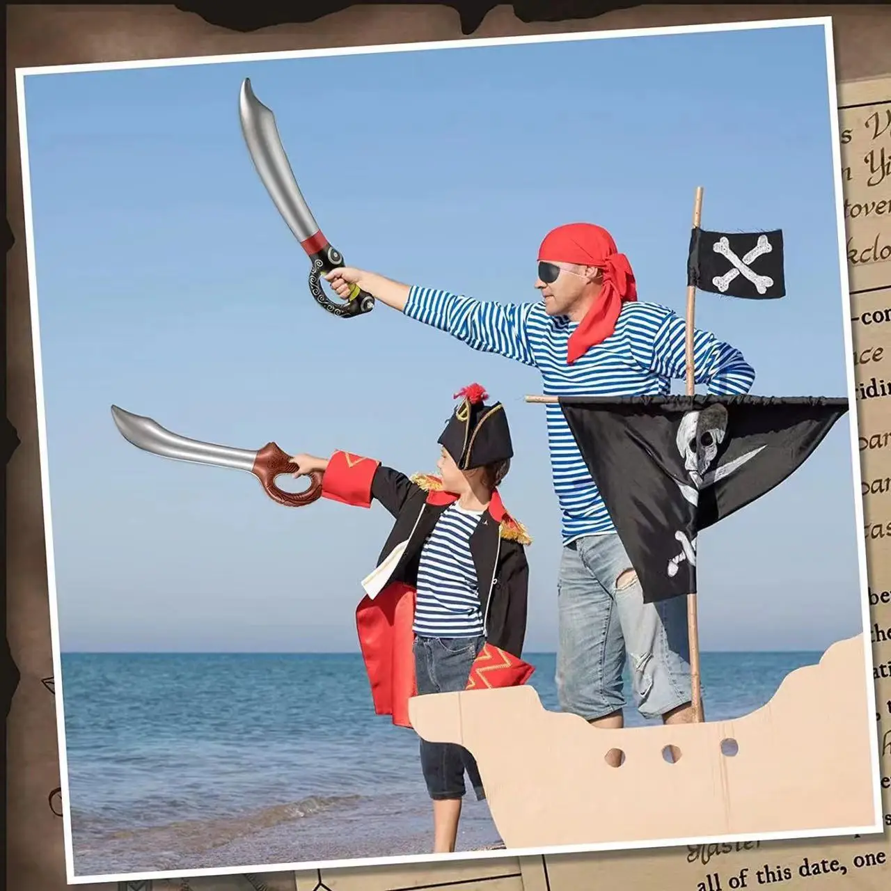 Couteau de Pirate Gonflable en PVC, Jouet Épée, Arme de Simulation, Accessoires d'Activité de Scène, 20 Pièces