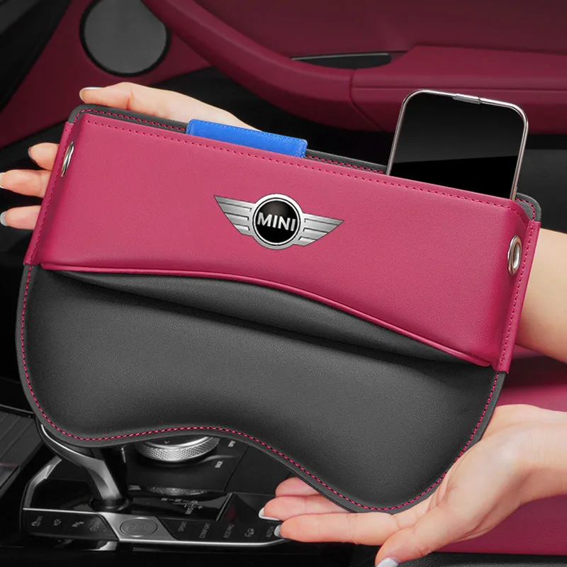 

Car Seat Organizer Leather Crevice Storage tools Box Accessories for MINI JCW COUPE CLUBMAN CABRIO COOPER car Accessories