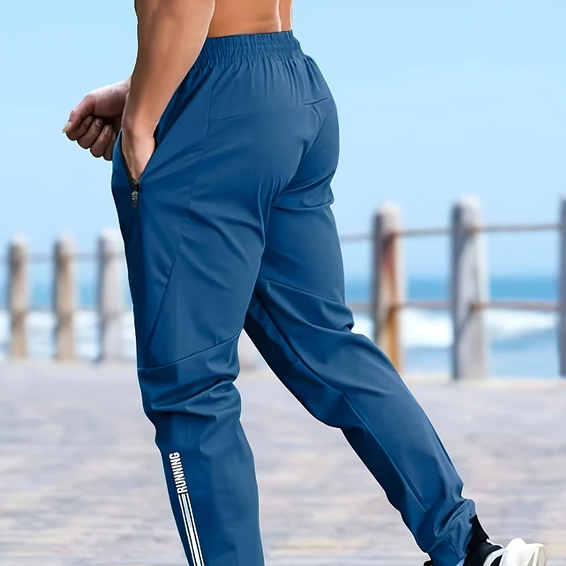 Fashion jogging quick drying pants drawstring drawstring drawstring men's sweat pants moisture wicking fitness thin sports pants