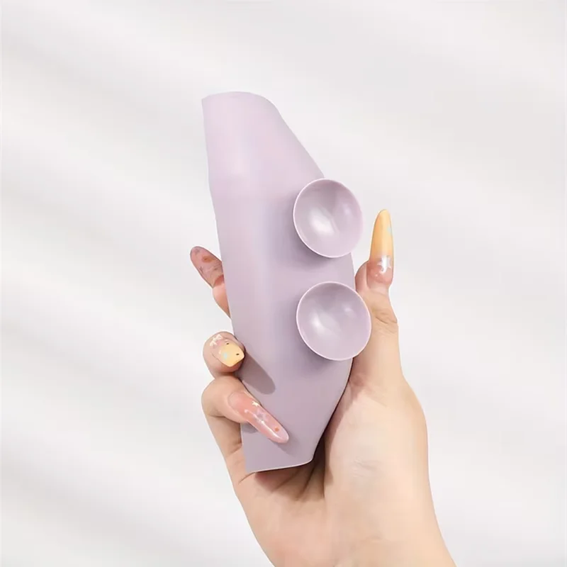 Bol de nettoyage de brosse de maquillage en Silicone, avec Base à ventouse et poignée antidérapante, bol de nettoyage de bouffée de poudre, outil cosmétique, outils de nettoyage
