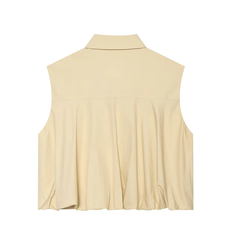 Guobioziy Women's Basic Collared Sleeveless Shirt, Front Button, Loose Casual Vest, Versatile Everyday Street Layering Top