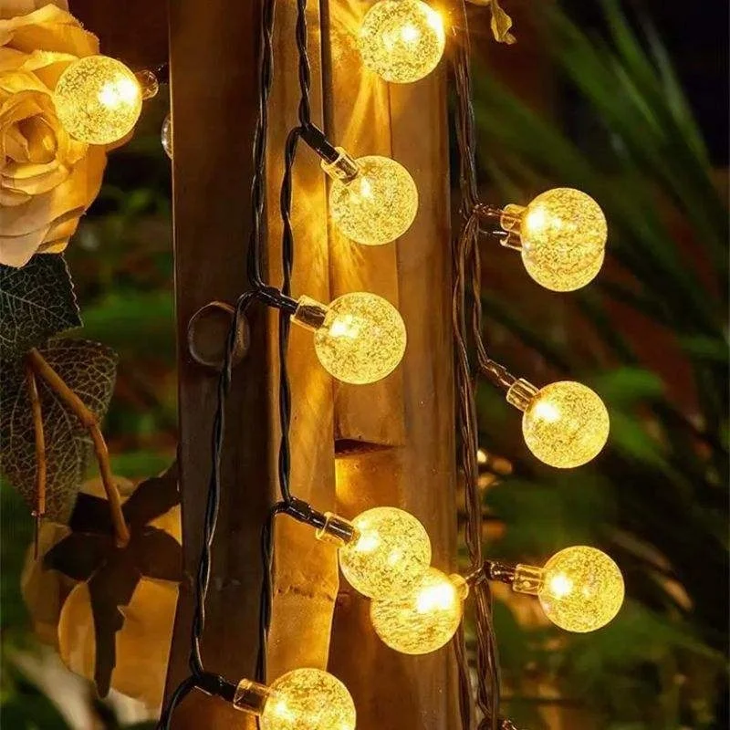 

100 LED Solar String Lights Warm White Waterproof Outdoor Crystal Globe Lights for Garden Christmas Festival Decor-Multicolor