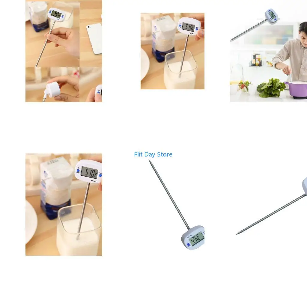 F92C Multipurpose Electronic Temperature Meter Small Digital Display Thermocouple for Deep Fry Monitoring & Coffee Prepare