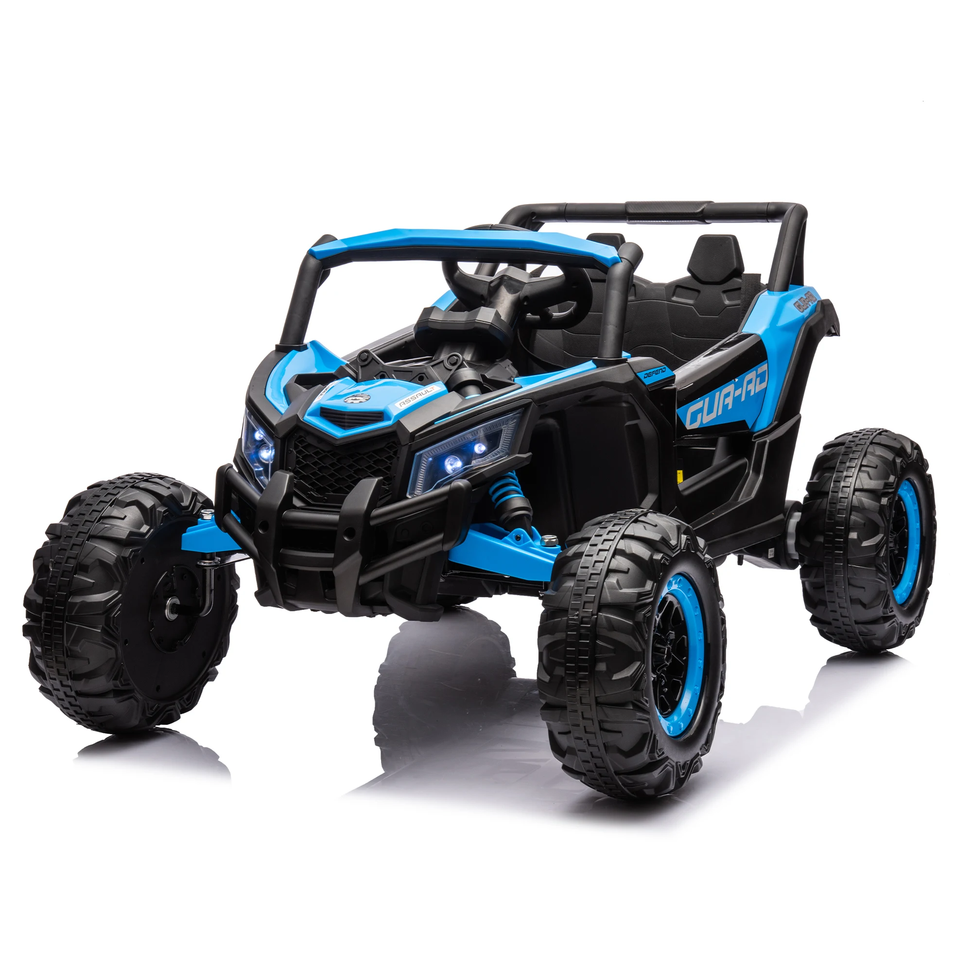 UTV Ride-On Car avec télécommande pour enfants, SFP de sécurité à 3 points, lecteur de musique, lumières LED, interrupteur haute et basse vitesse, 12V