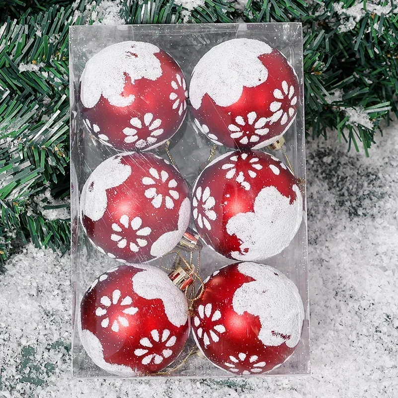 30/6Pcs 6cm Colored Christmas Balls Xmas Tree Hanging Pendant Ornament Home New Year Party Decoration Festive Christmas Ball