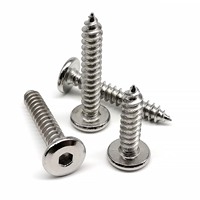 M2 M2.3 M2.6 M3 M4 M5 M6 A2 304 Stainless Steel Allen Hexagon Hex Socket Flat Large Thin Head Furniture Self Tapping Wood Screw