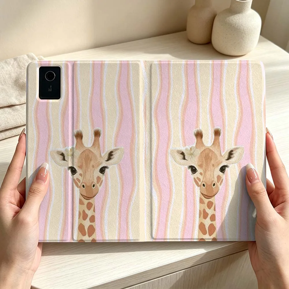 Striped Giraffe For Lenovo Xiaoxin Lenovo Tab Pad Pro Plus P12 P11 M10 Soft Pen Tray Tablet Case