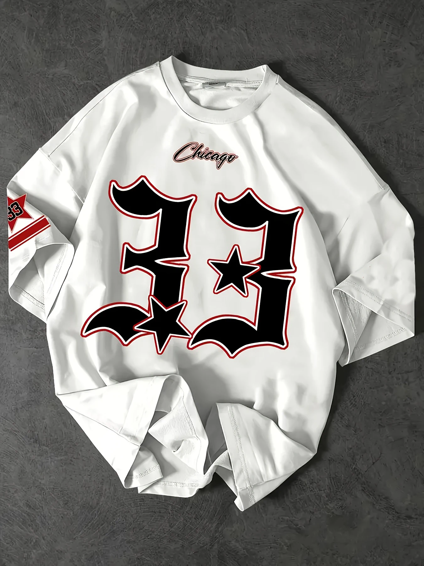 

Men's 3D Print NO.33 T-Shirt Black & White Jersey Breathable Quick-Dry Short Sleeve Round Neck Casual Fan Apparel Oversized Tees