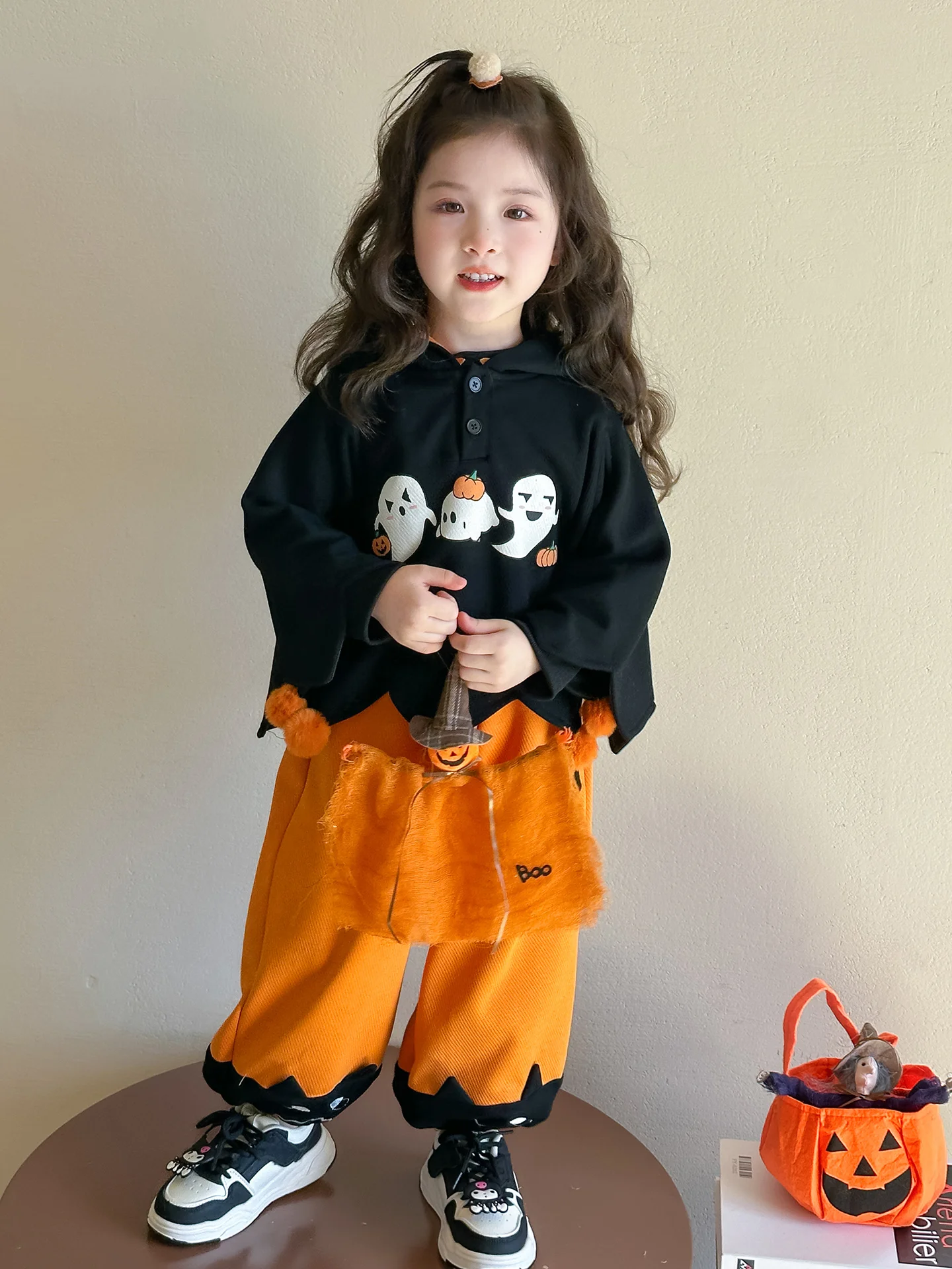loween Costume cosplay per bambini Zucca Princ Ghost irt Set da performance per ragazze Abito casual lungo Sle Sve