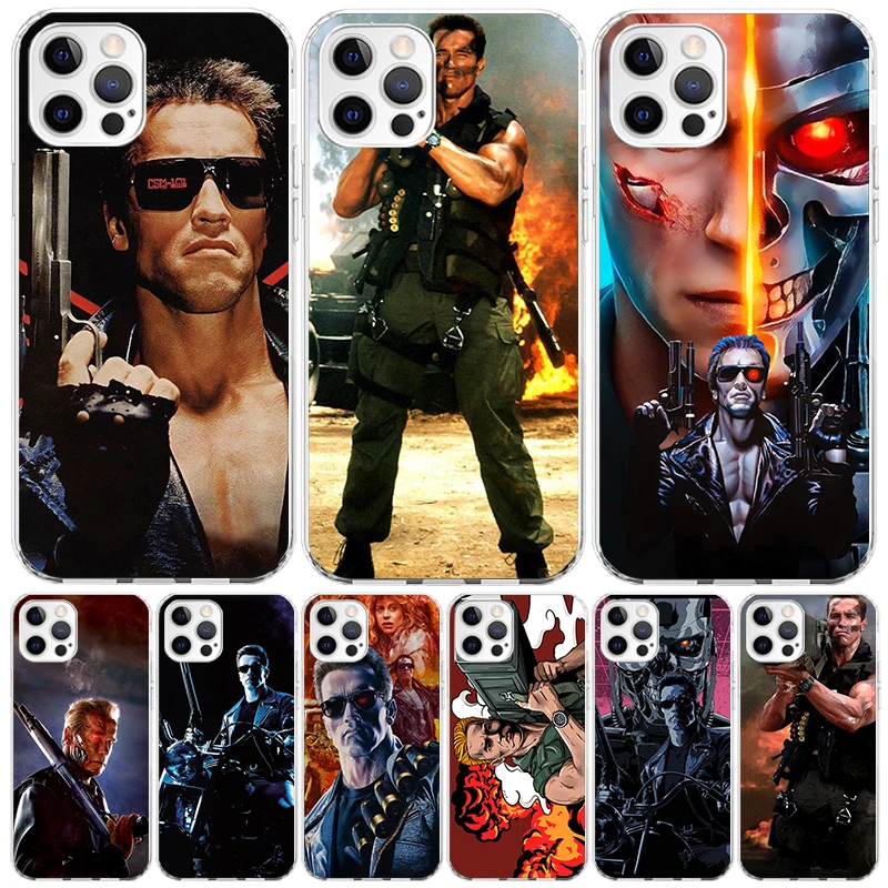 Custodia per telefono Terminator Schwarzenegger per Apple iphone 16 15 14 13 12 Mini 11 Pro Max X XS XR 7 Plus 8 + SE 2020 Tre