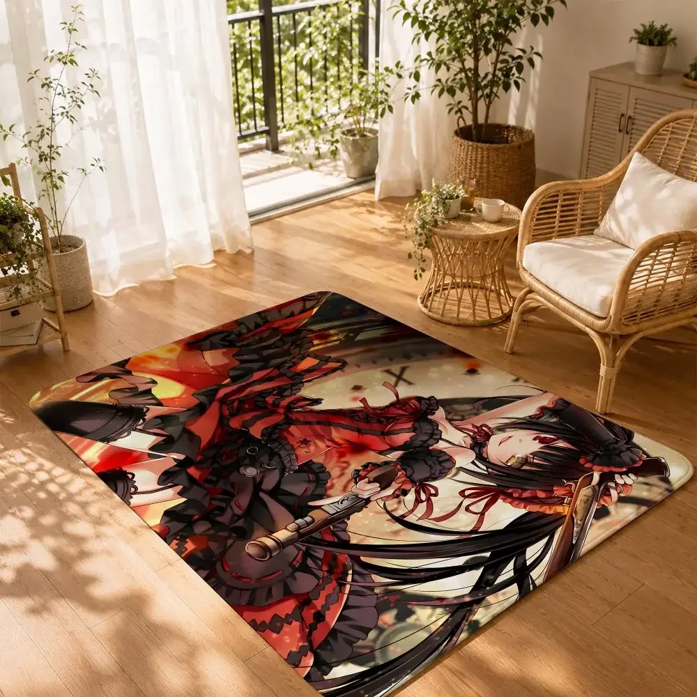 Fantasy Harem Anime D-DATE A LIVE Floor Mat Non-Slip Absorbent Floor Mat Decorative Rug for Home Bathroom Bedroom Entryway