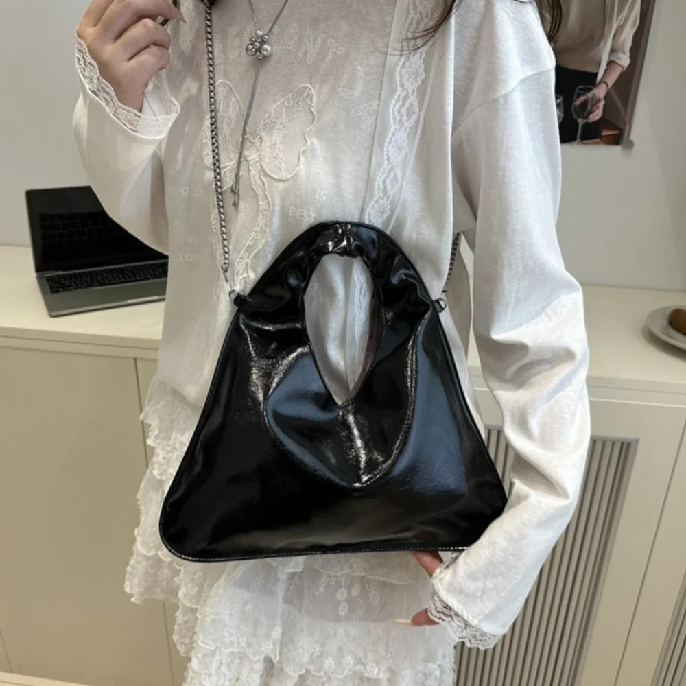 

Корейская однотонная сумка через плечо из искусственной кожи с цепочкой для отдыха, сумка через плечо, универсальная женская сумка для путешествий, женская сумка