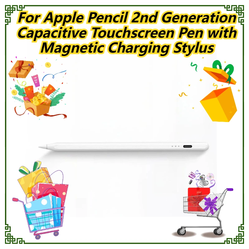 

For Apple Pencil 2nd Generation Capacitive Touchscreen Pen with Magnetic Charging Stylus