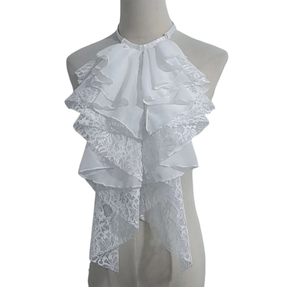 

Съемный многослойный кружевной воротник-стойка: Элегантный ретро-декоративный кружевной воротник во французском стиле с рюшами для женщин