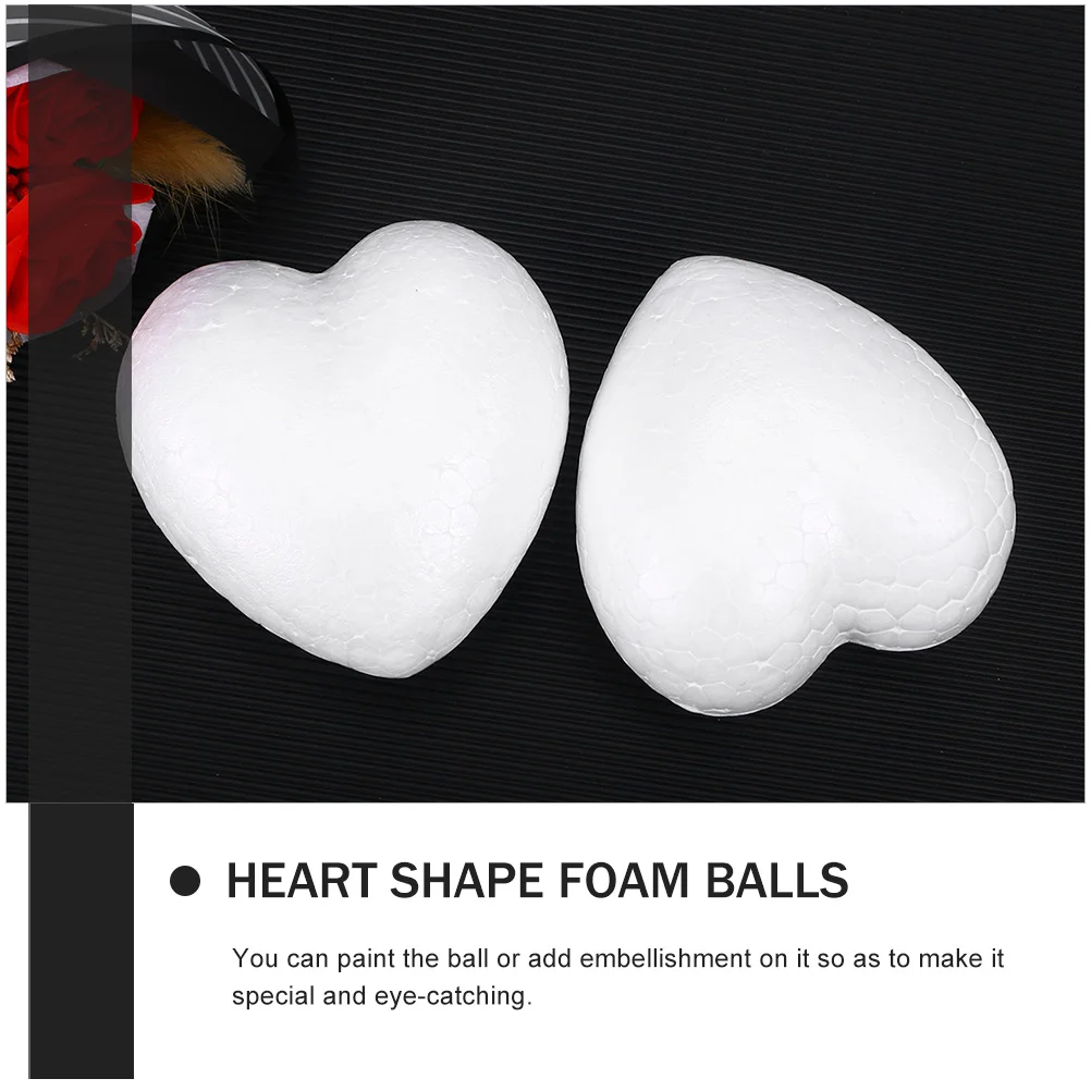 20 Pcs Ball Material Craft Heart Shaped Foams for Crafts Solid DIY Ornaments Wedding Balls Blank Model